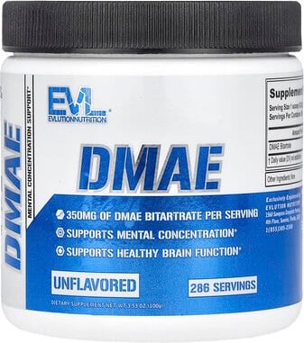 EVLution Nutrition, DMAE, Unflavored, DMAE, geschmacksneutral, 100 g (3,53 oz.)