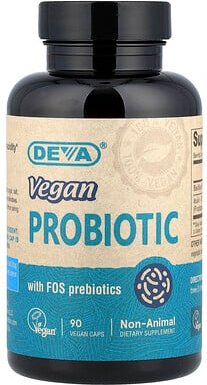 Deva, Veganes Probiotikum mit FOS-Präbiotika, 90 vegane Kapseln