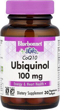 Bluebonnet Nutrition, CoQ10, Ubiquinol, CoQ10, Ubichinol, 100 mg, 30 vegetarische Weichkapseln