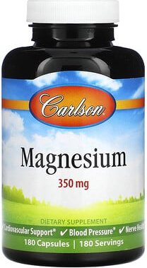 Carlson, Magnesium, 350 g, 180 Kapseln