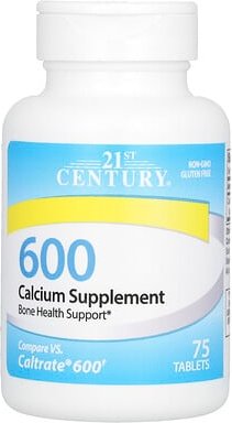 21st Century, Calcium Supplement 600, Ergänzungsmittel mit Calcium 600, 75 Tabletten (600 mg pro Tablette)