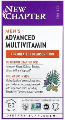 New Chapter, Men's Advanced Multivitamin, 120 vegetarische Tabletten