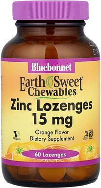 Bluebonnet Nutrition, EarthSweet® Chewables, Zink-Lutschtabletten, Orange, 60 Lutschtabletten