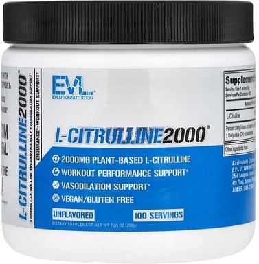EVLution Nutrition, L-Citrulline 2000, L-Citrullin 2000, geschmacksneutral, 200 g (7,5 oz.)