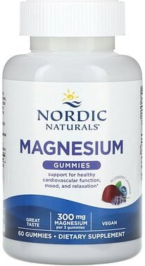 Nordic Naturals, Magnesium Gummies, Magnesium-Fruchtgummis, Heidelbeere-Lavendel, 60 Fruchtgummis (100 mg pro Fruchtgumm...