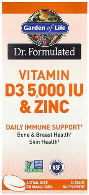 Garden of Life, Vitamin D3 & Zinc, Vitamin D3 und Zink, 30 kleine Tabletten