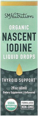 SMNutrition, Organic Nascent Iodine Liquid Drops, flüssige Bio-Jodtropfen, geschmacksneutral, 60 ml (2 fl. oz.)