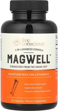 Live Conscious, MagWell™, 3-in-1 Advanced Formula, verbesserte 3-in-1-Formel, 120 Kapseln