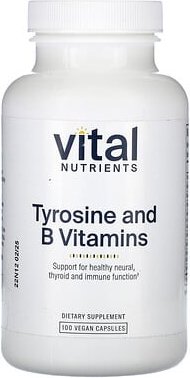 Thumbnail - Vital Nutrients, Tyrosin und B-Vitamine, 100 vegane Kapseln