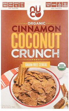 NUCO, Organic Cinnamon Coconut Crunch, knuspriges Bio-Zimt-Kokosnuss-Müsli, ohne Getreide, 300 g (10,58 oz.)