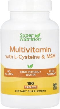 Thumbnail - Super Nutrition, Multivitamin with L-Cysteine, MSM, Vitamin A, and Biotin, Multivitamin mit L-Cystein MSM, Vitamin A und...