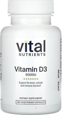 Thumbnail - Vital Nutrients, Vitamin D3, 5.000 IU, 180 vegetarische Kapseln