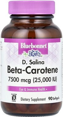 Bluebonnet Nutrition, Dunaliella Salina, Betacarotene, 7.500 mcg (25.000 IU), 90 Weichkapseln