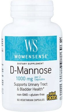 Natural Factors, Women'sense®, D-Mannose, 60 pflanzliche Kapseln (500 mg pro Kapsel)
