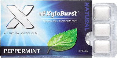 Xyloburst, All Natural Xylit Gum, Pfefferminze, 12 Stück