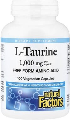 Natural Factors, L-Taurin, L-Taurin, 1.000 mg, 100 pflanzliche Kapseln
