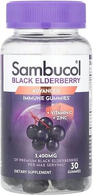 Thumbnail - Sambucol, Black Elderberry with Vitamin C & Zinc, Schwarzer Holunder mit Vitamin C und Zink, 30 Fruchtgummis