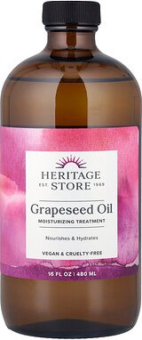 Heritage Store, Grapeeseed Oil, Moisturizing Treatment, Traubenkernöl, feuchtigkeitsspendende Behandlung, 480 ml (16 fl....