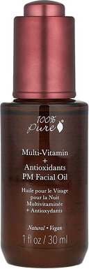 100% PURE, Multi-Vitamin + Antioxidants PM Facial Oil, Gesichtsöl mit Multivitaminen und Antioxidantien, 30 ml (1 fl. oz...