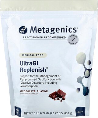 Metagenics, UltraGI Replenish®, Medical Food, medizinische Nahrung, Schokolade, 630 g (22,22 oz.)