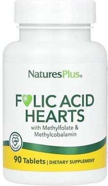 Thumbnail - NaturesPlus, Folic Acid Hearts, Folsäure-Herzen, 90 Tabletten