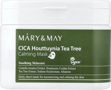 Mary & May, CICA Houttuynia Tea Tree Calming Beauty Mask, beruhigende Schönheitsmaske, 30 Blätter, 400 g (14,1 oz.)