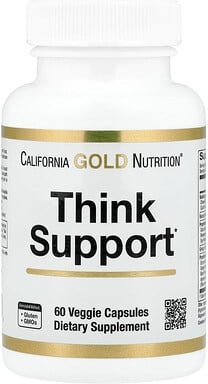 Thumbnail - California Gold Nutrition, Think Support, mit Ginkgo Biloba, Helmkraut, Gotu Kola, Fettblatt und Enzymen, 60 vegetarisch...