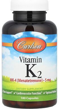 Thumbnail - Carlson, Vitamin K2, MK-4 (Menatetrenon), 5 mg, 180 Kapseln