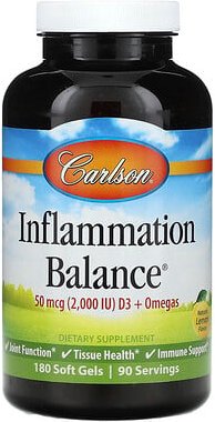 Carlson, Inflammation Balance, Natürliche Zitrone, 180 Weichkapseln