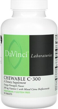 DaVinci Laboratories, Chewable C-300, Kautablette C-300, Orange-Ananas, 300 mg, 90 Tabletten