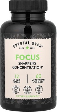 Crystal Star, Focus, 60 pflanzliche Kapseln