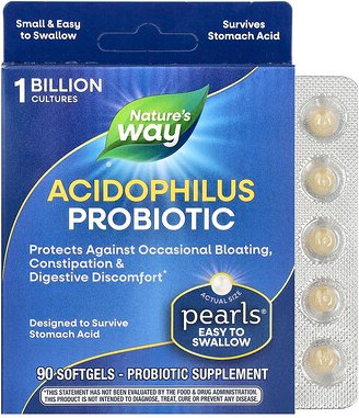 Nature's Way, Acidophilus Probiotic Pearls, probiotische Perlen, 1 Milliarde KBE, 90 Weichkapseln