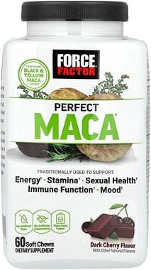 Force Factor, Perfect Maca®, Dunkle Kirsche, 60 Kau-Snacks