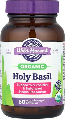 Oregon's Wild Harvest, Organic Holy Basil, Heiliges Bio-Basilikum, 60 vegane Kapseln (400 mg pro Kapsel)