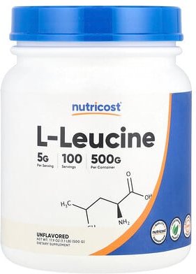 Nutricost, L-Leucin, Unflavored, L-Leucin, geschmacksneutral, 500 g (17,9 oz.)