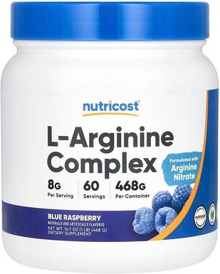 Nutricost, L-Arginine Complex, L-Arginin-Komplex, Blaue Himbeere, 468 g (16,7 oz.)