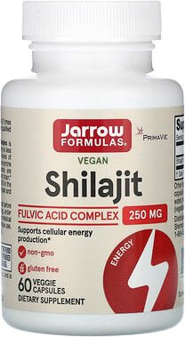 Jarrow Formulas, Veganer Shilajit-Fulvinsäure-Komplex, 250 mg, 60 pflanzliche Kapseln