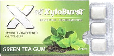 Xyloburst, Natürlich gesüßtes Xylitgummi, grüner Tee, 12 Stück