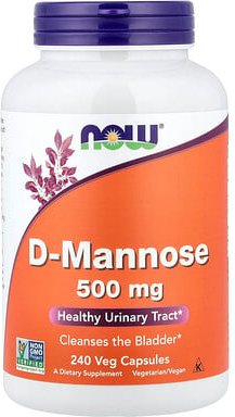 NOW Foods, D-Mannose, 500 mg, 240 pflanzliche Kapseln