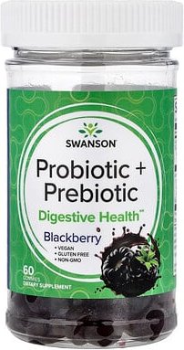 Thumbnail - Swanson, Probiotic + Prebiotic Gummies, probiotische + präbiotische Fruchtgummis, Brombeere, 60 Fruchtgummis