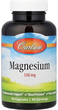 Carlson, Magnesium, 350 mg, 90 Kapseln