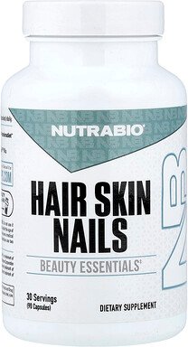 NutraBio, Hair Skin Nails, für Haare, Haut und Nägel, 90 Kapseln