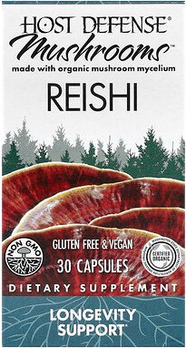 Host Defense, Mushrooms, Reishi, Pilze, Reishi, 30 Kapseln (0,5 g pro Kapsel)