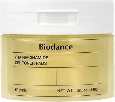 Biodance, Vita Niacinamide Gel Toner Pads, Gesichtswasser-Pads mit Niacinamid, 60 Pads