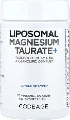 Codeage, Liposomal Magnesium Taurate+, liposomales Magnesiumtaurat, 120 pflanzliche Kapseln