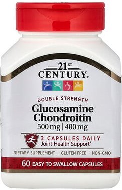 21st Century, Glucosamine Chondroitin, Glucosamin und Chondroitin, 500 mg/400 mg, 60 einfach zu schluckende Kapseln