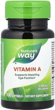 Thumbnail - Nature's Way, Vitamin A, 3.000 mcg, 100 Weichkapseln