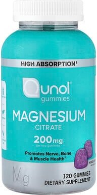 Qunol, Magnesium Citrate Gummies, Magnesiumcitrat-Fruchtgummis, Beerenmischung, 120 Fruchtgummis (100 mg pro Fruchtgummi...