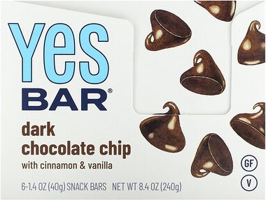 Yes Bar, Snackbar, Dark Chocolate Chip, 6 Riegel, je 40 g (14,4 oz.)