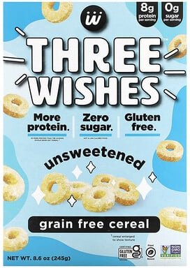 Three Wishes, Getreidefreies Müsli, ungesüßt, 245 g (8,6 oz.)